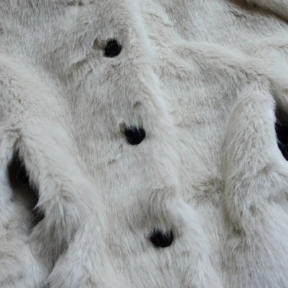 The Kooples White faux fur coat Size 1 - Picture 4 of 12